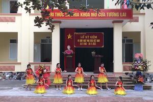 Những hình ảnh của Thày và trò trong buổi lễ kỉ niệm 40 năm ngày Nhà giáo Việt Nam 20/11/1982-20/11/2022 trường TH&THCS Vũ Xá